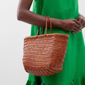Dragon Diffusion Tan Woven Basket Bag